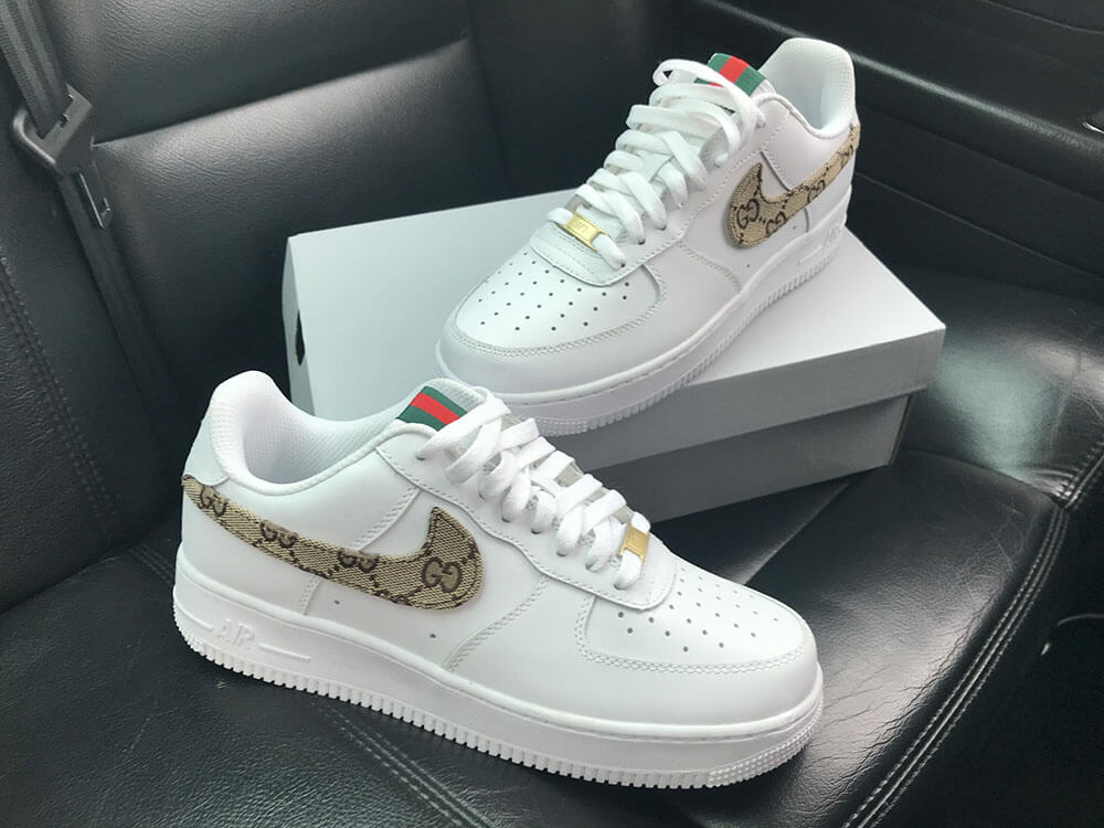 Custom Air Force 1 White With GG Swoosh