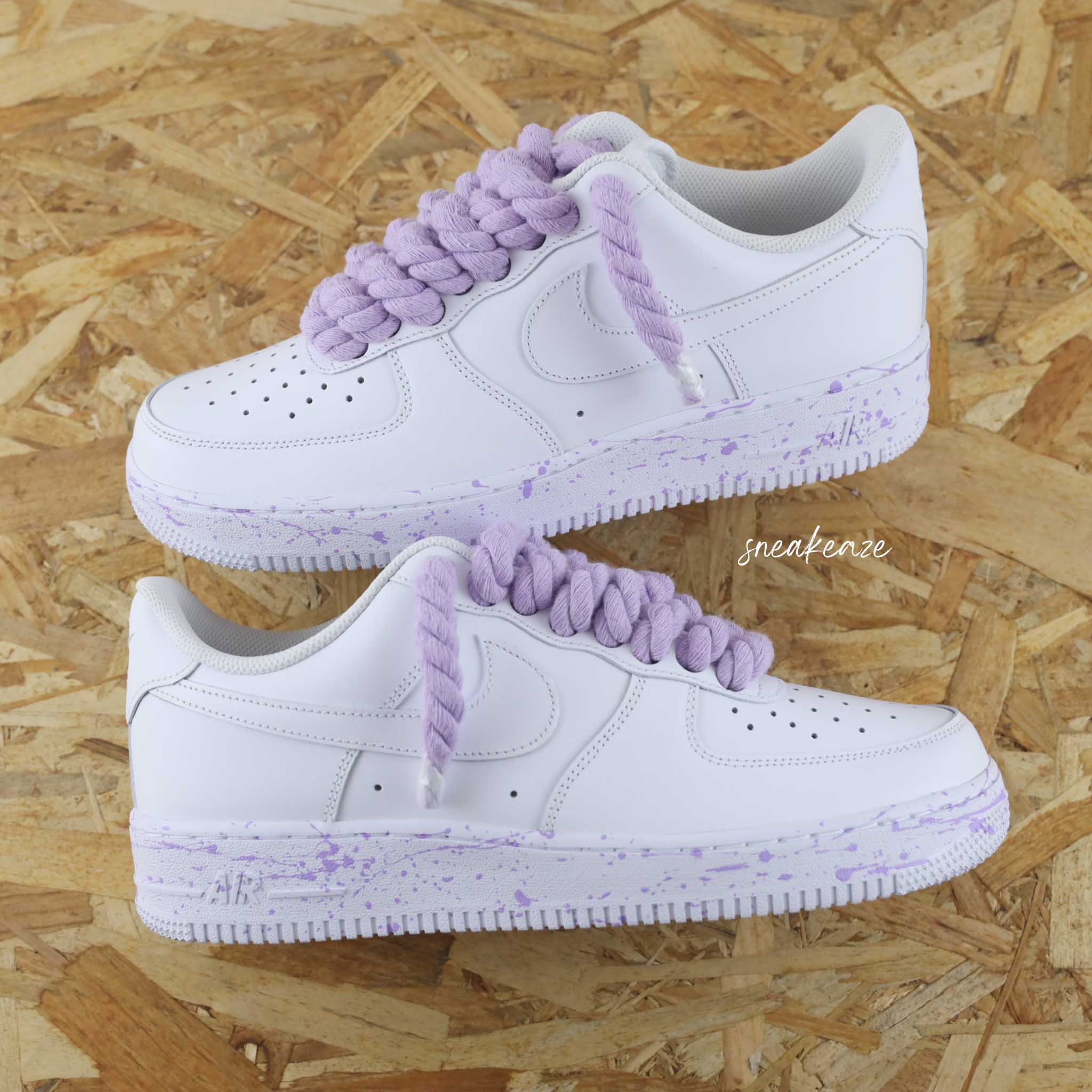 Custom Air Force 1 White With Lavender Spray Paint-shecustomize