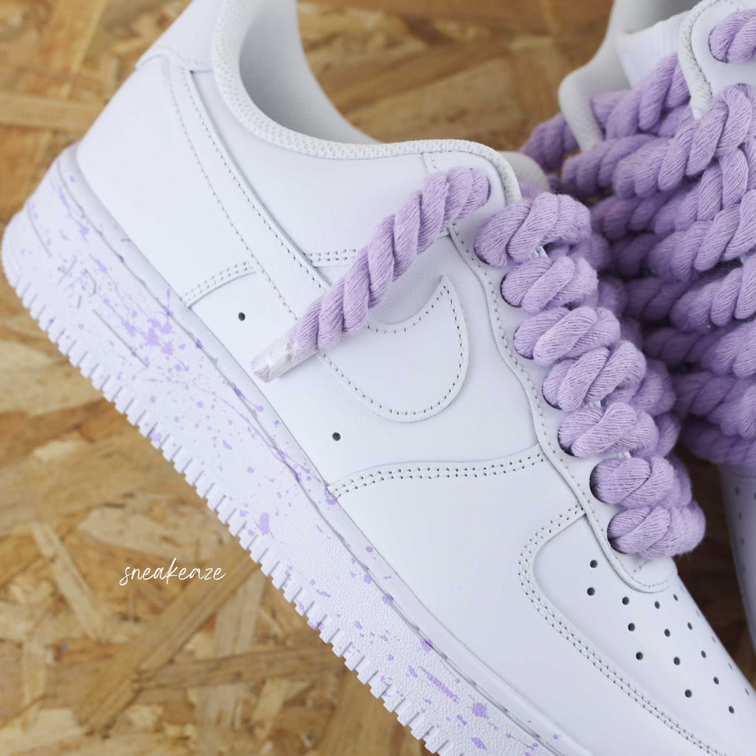 Custom Air Force 1 White With Lavender Spray Paint-shecustomize