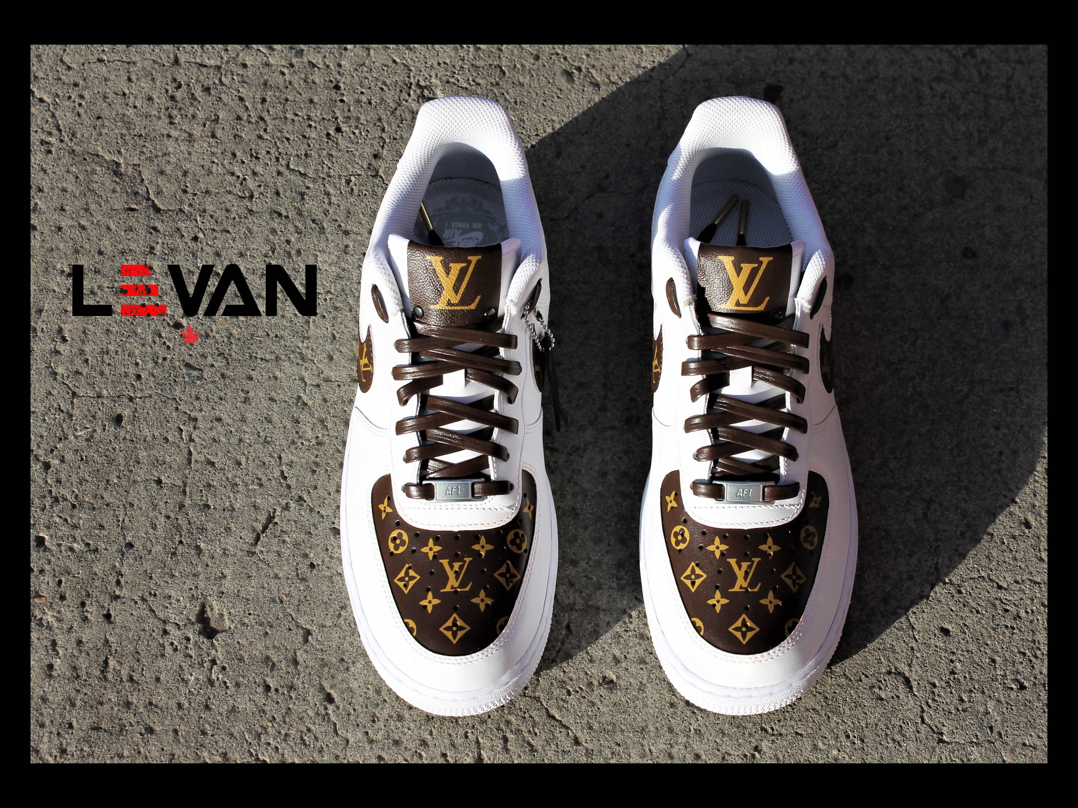 Custom Air Force 1 White With LV Logo