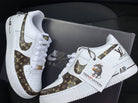 Custom Air Force 1 White With LV Logo Pattern