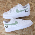Custom Air Force 1 White With Mint Swoosh And Minnie Mouse Logo-shecustomize