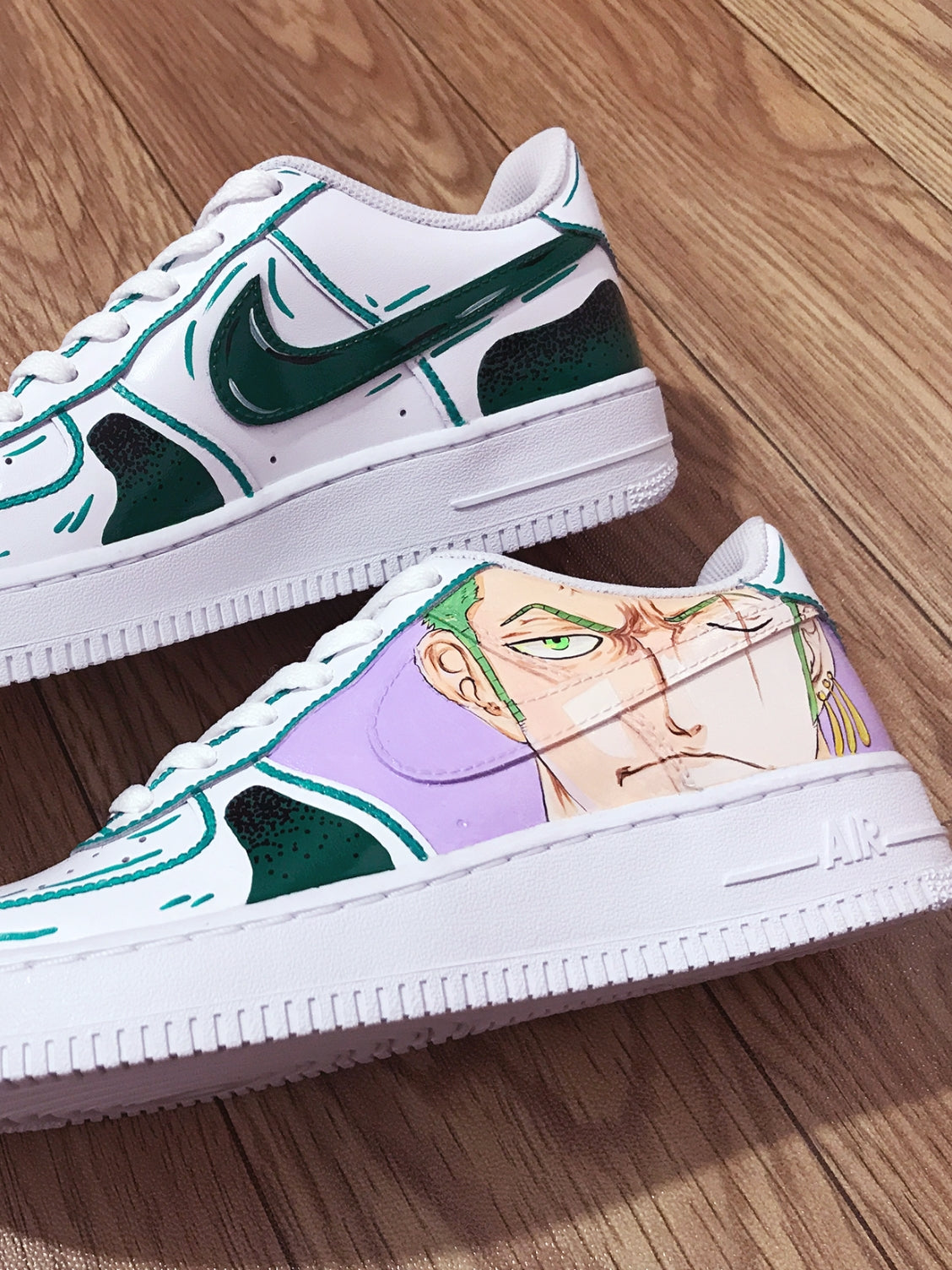 Custom Air Force 1 White With One Piece Character Artwork