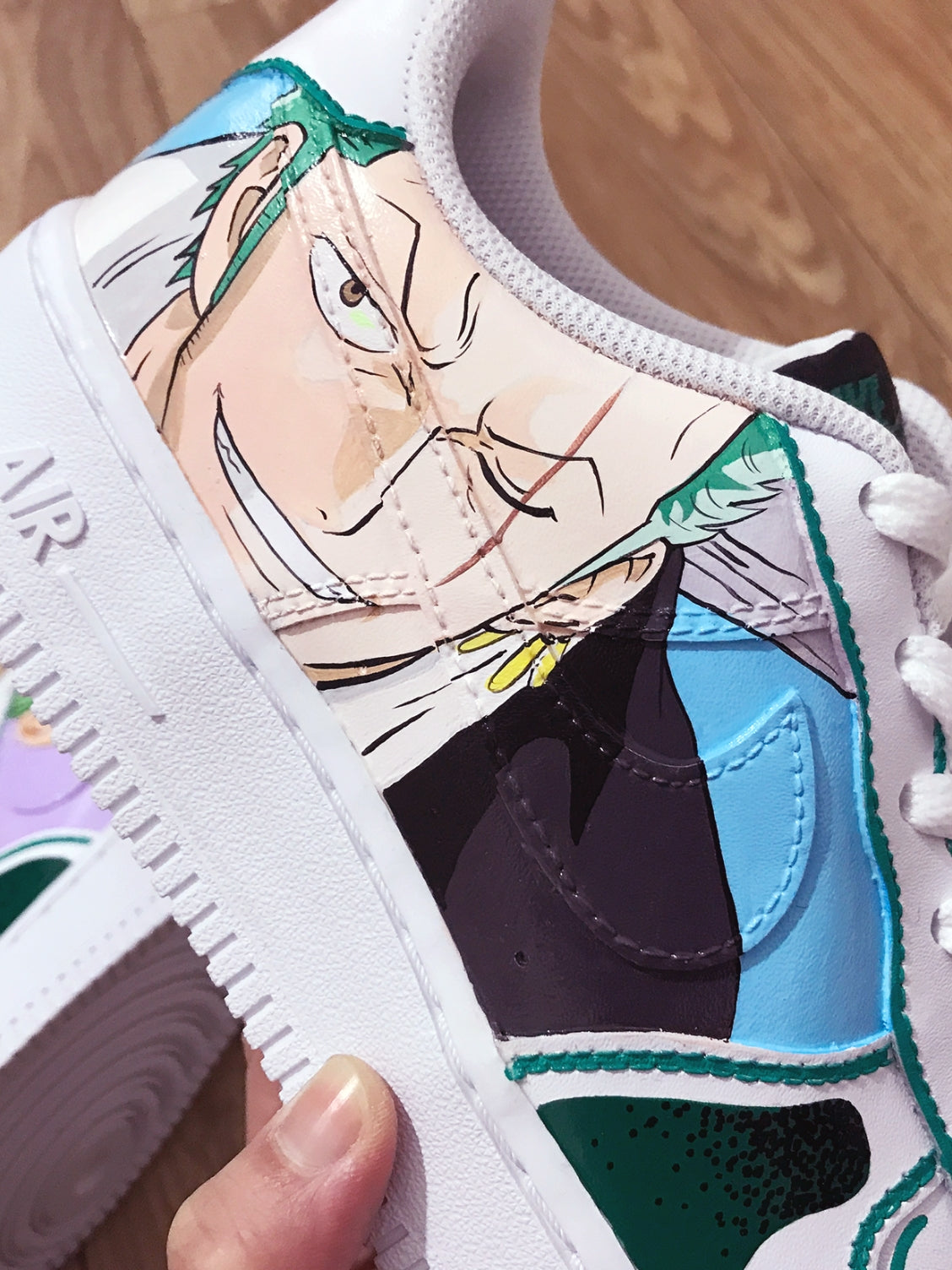 Custom Air Force 1 White With One Piece Character Artwork