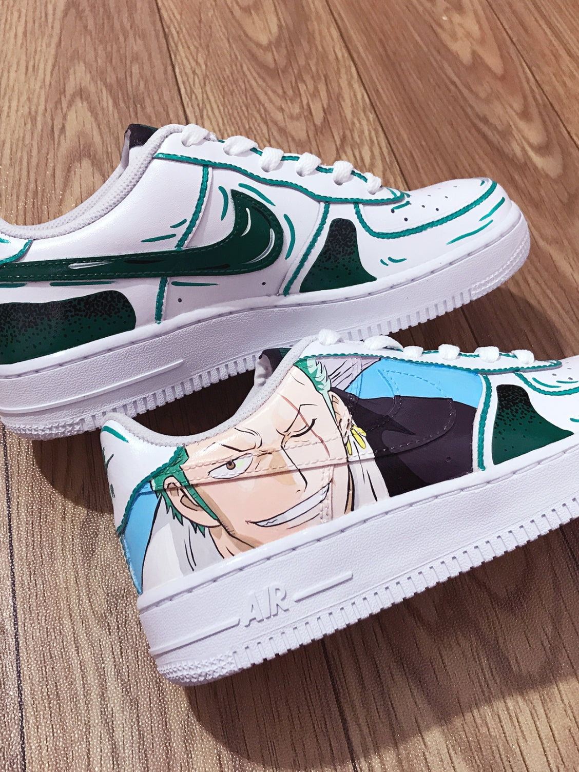 Custom Air Force 1 White With One Piece Character Artwork
