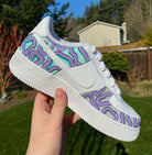 Custom Air Force 1 White With Purple And Teal Swirl Patterns-shecustomize