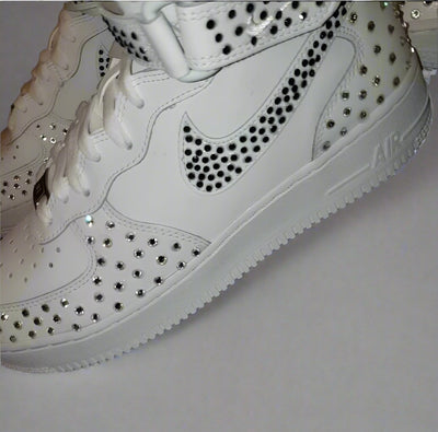 Custom Air Force 1 White With Rhinestone Dots-shecustomize