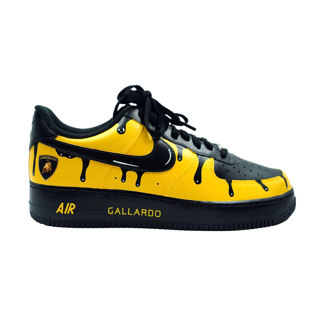 Custom Air Force 1 Yellow Black Drip Pattern-shecustomize