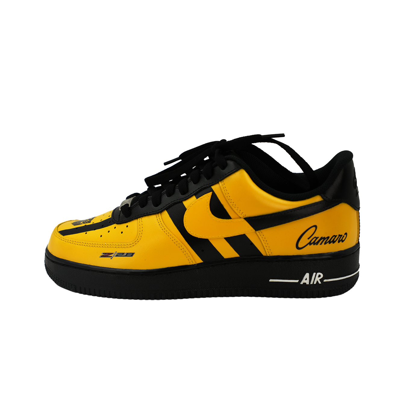 Custom Air Force 1 Yellow Black Stripes Camaro Logo-shecustomize