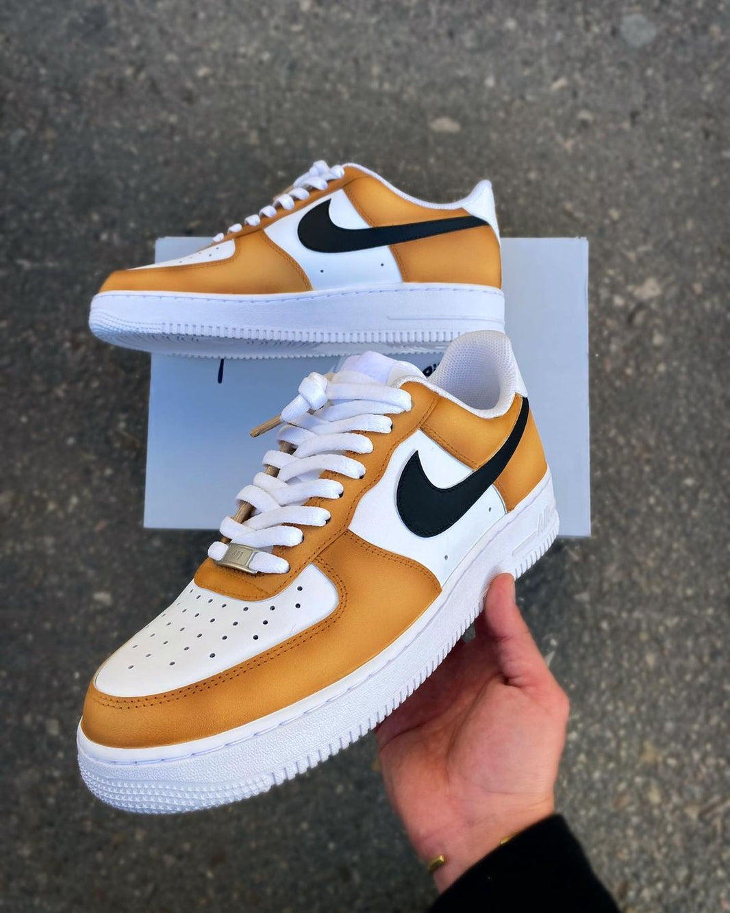 Custom Air Force 1 Yellow White Black-shecustomize