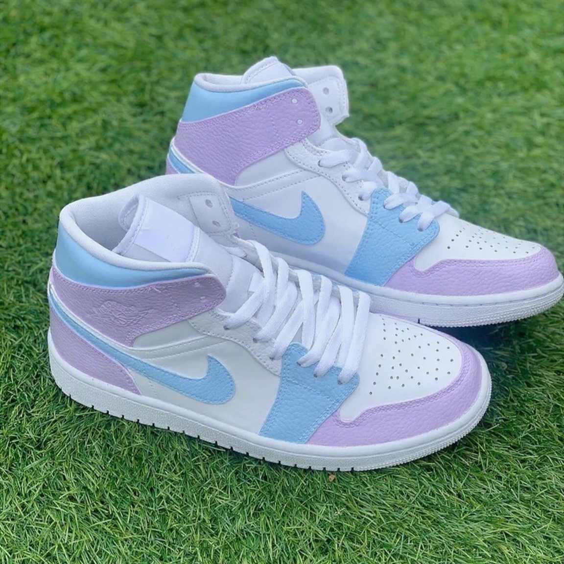 Custom Air Jordan 1 Baby Blue Baby Purple Color