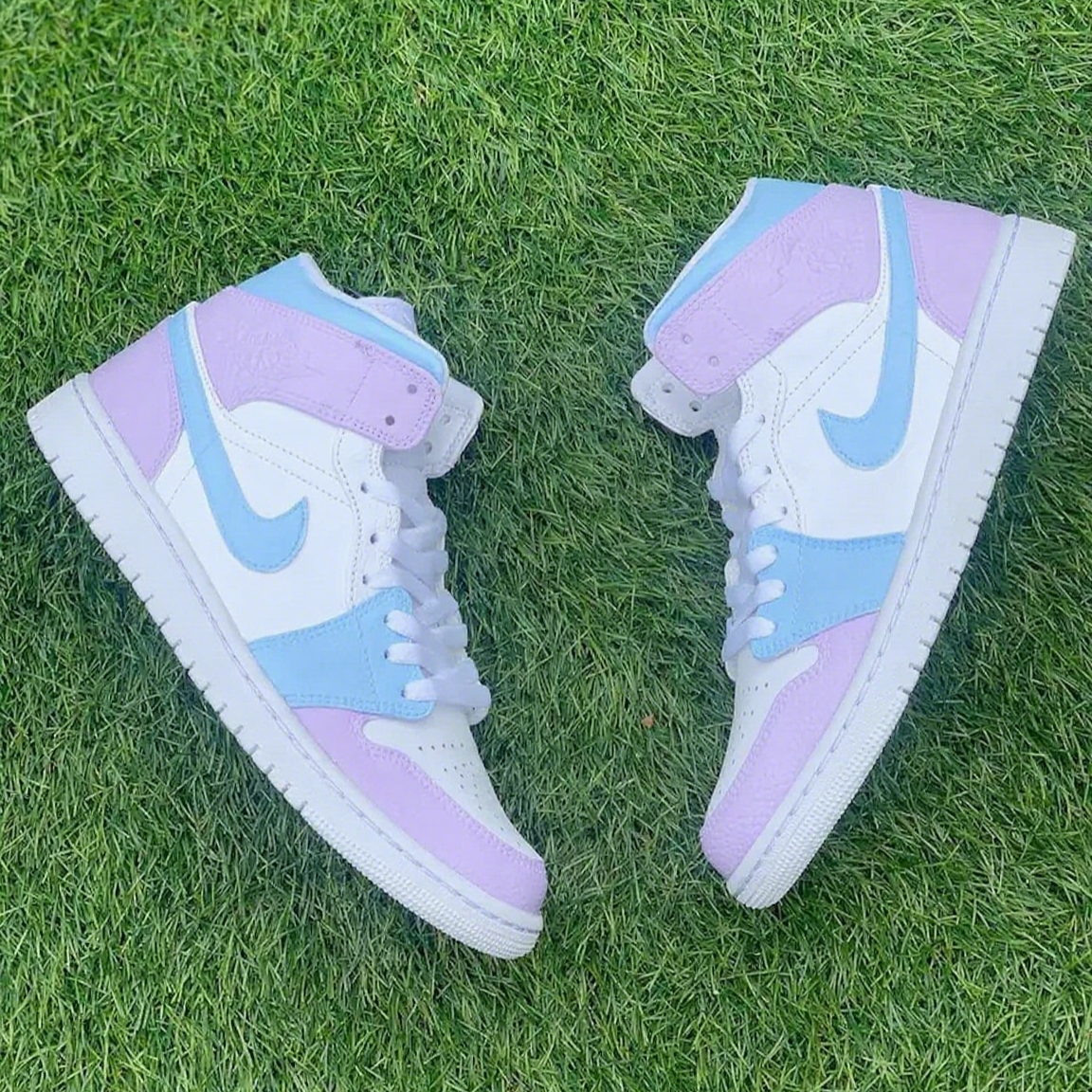 Custom Air Jordan 1 Baby Blue Baby Purple Color