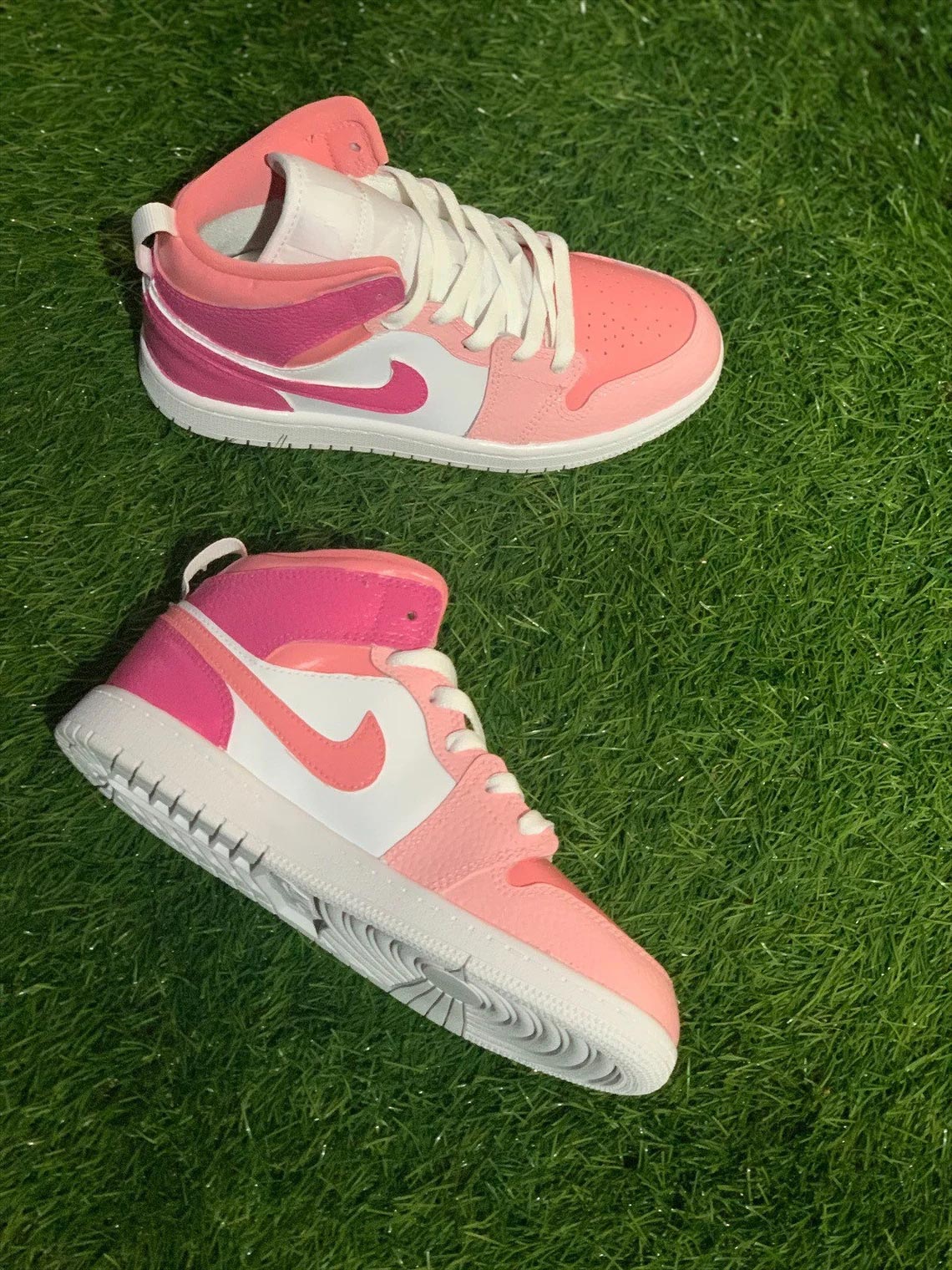 Custom Air Jordan 1 Baby Pink And Hot Pink Color
