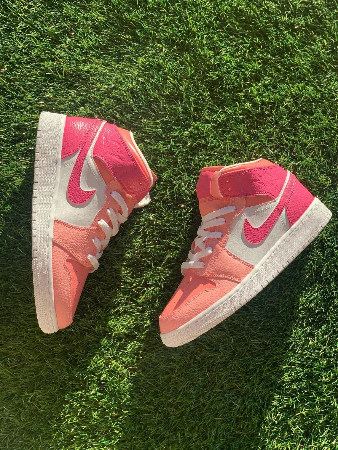 Custom Air Jordan 1 Baby Pink And Hot Pink Color