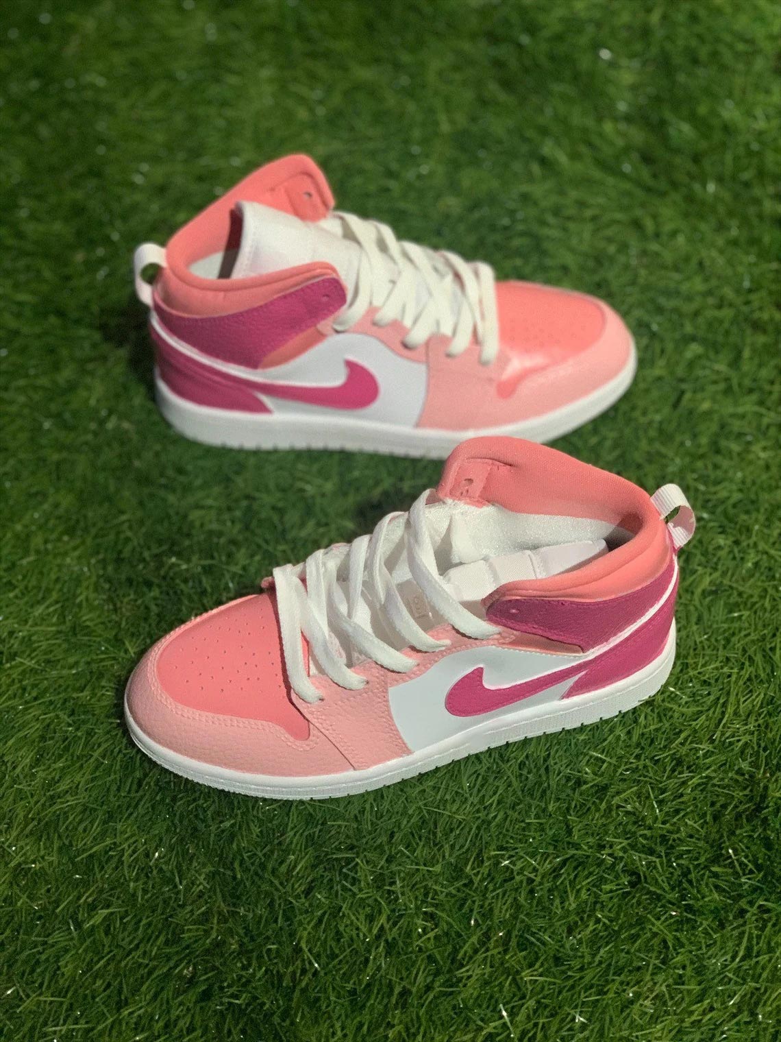 Custom Air Jordan 1 Baby Pink And Hot Pink Color