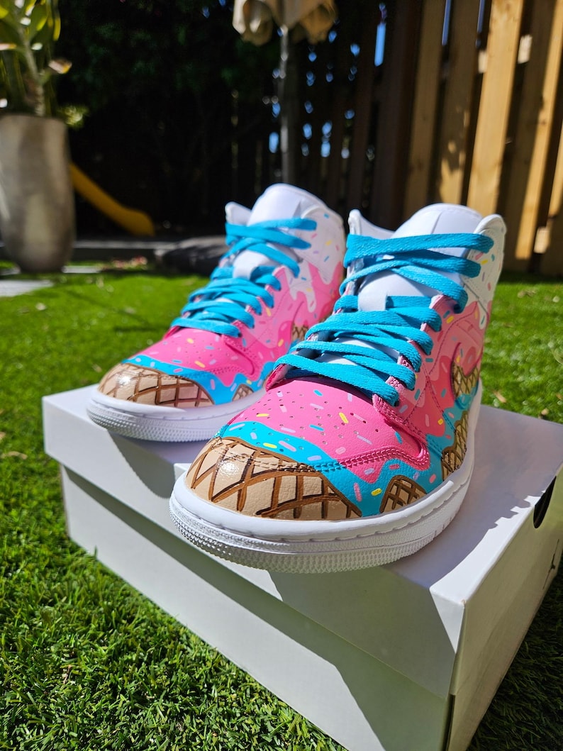 Custom Air Jordan 1 Baby Pink Ice - Cream