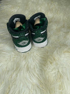 Custom Air Jordan 1 Black Green Rhinestones With Satin Laces