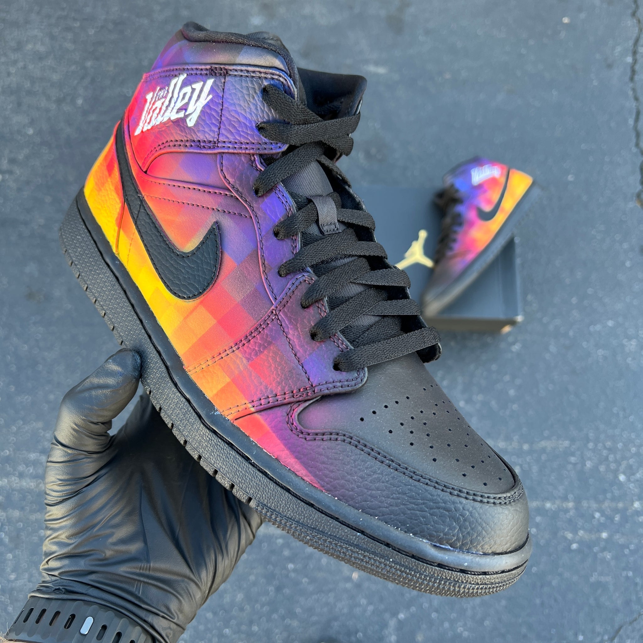 Custom Air Jordan 1 Multicolor Checkered Pattern