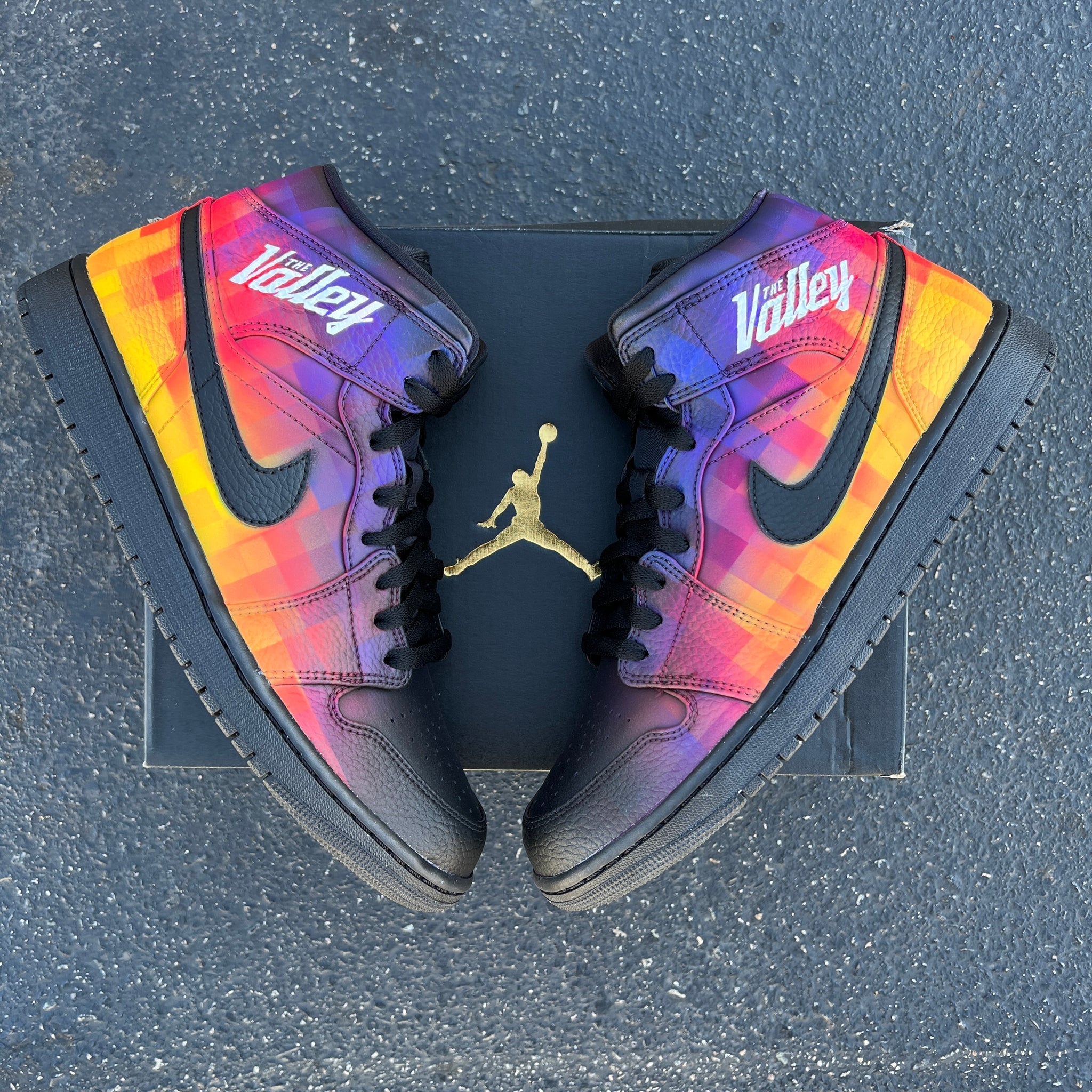 Custom Air Jordan 1 Multicolor Checkered Pattern