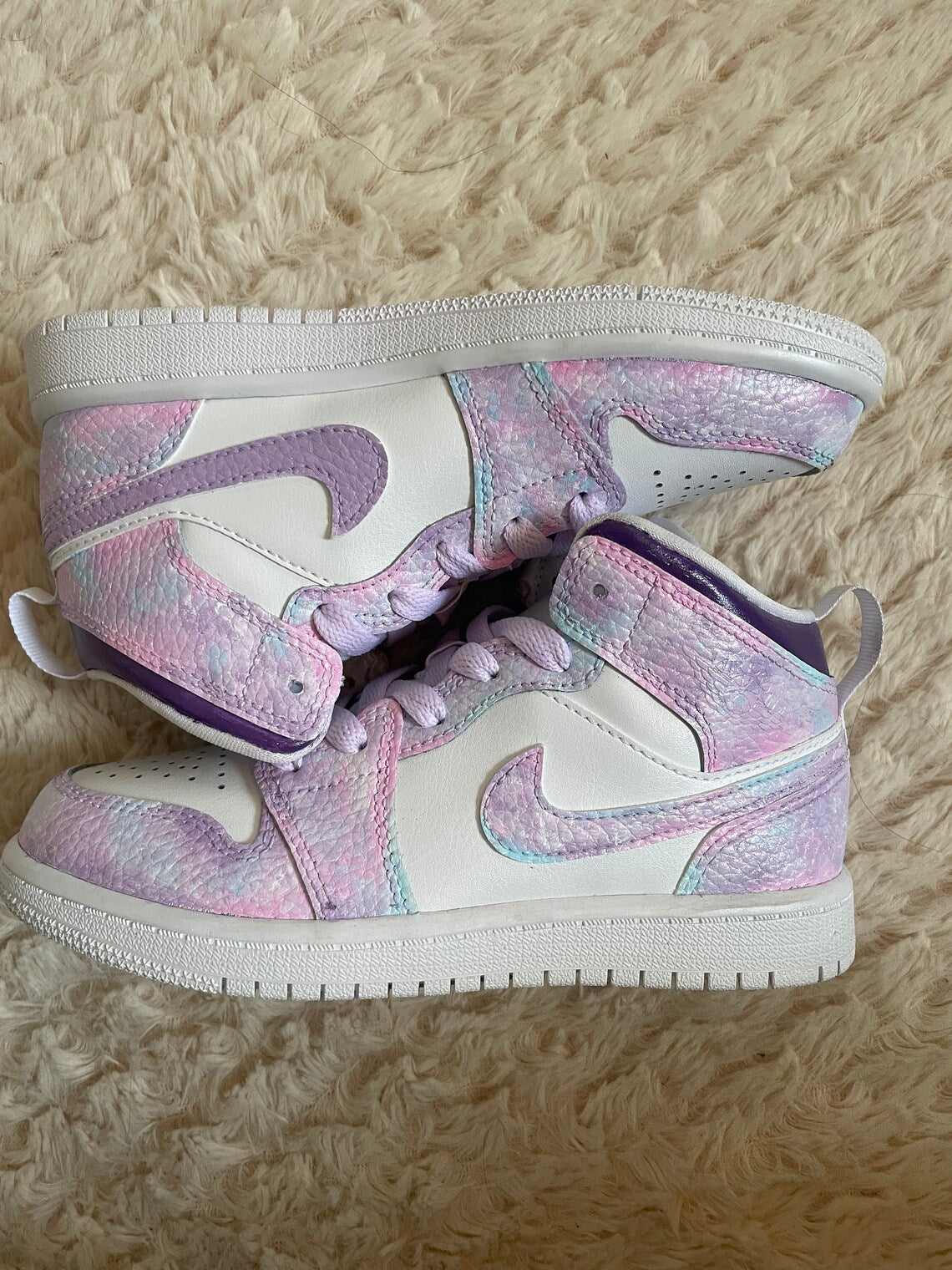Custom Air Jordan 1 Pink Purple Tie - Dye-shecustomize