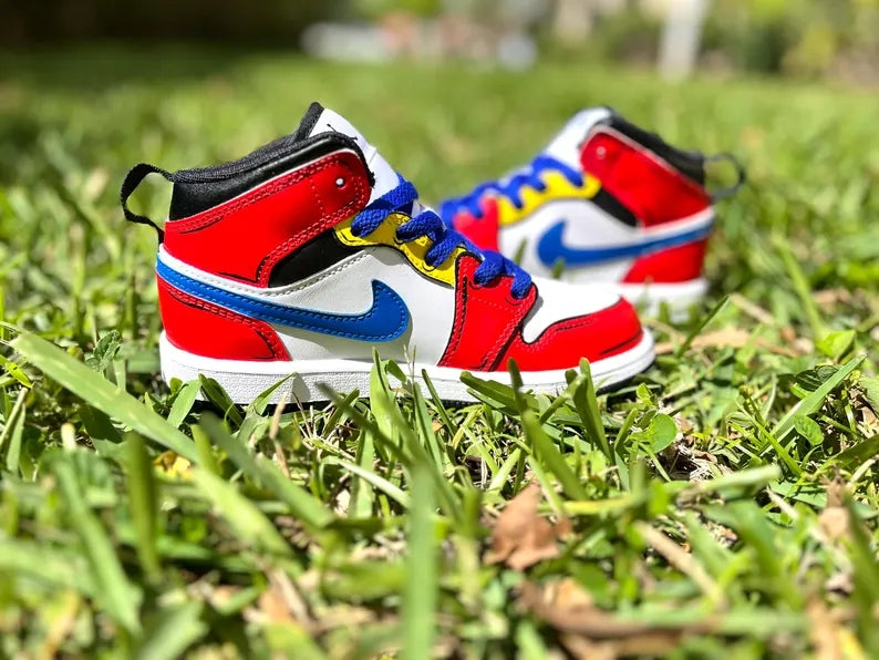 Custom Air Jordan 1 Red Green White Mario Theme