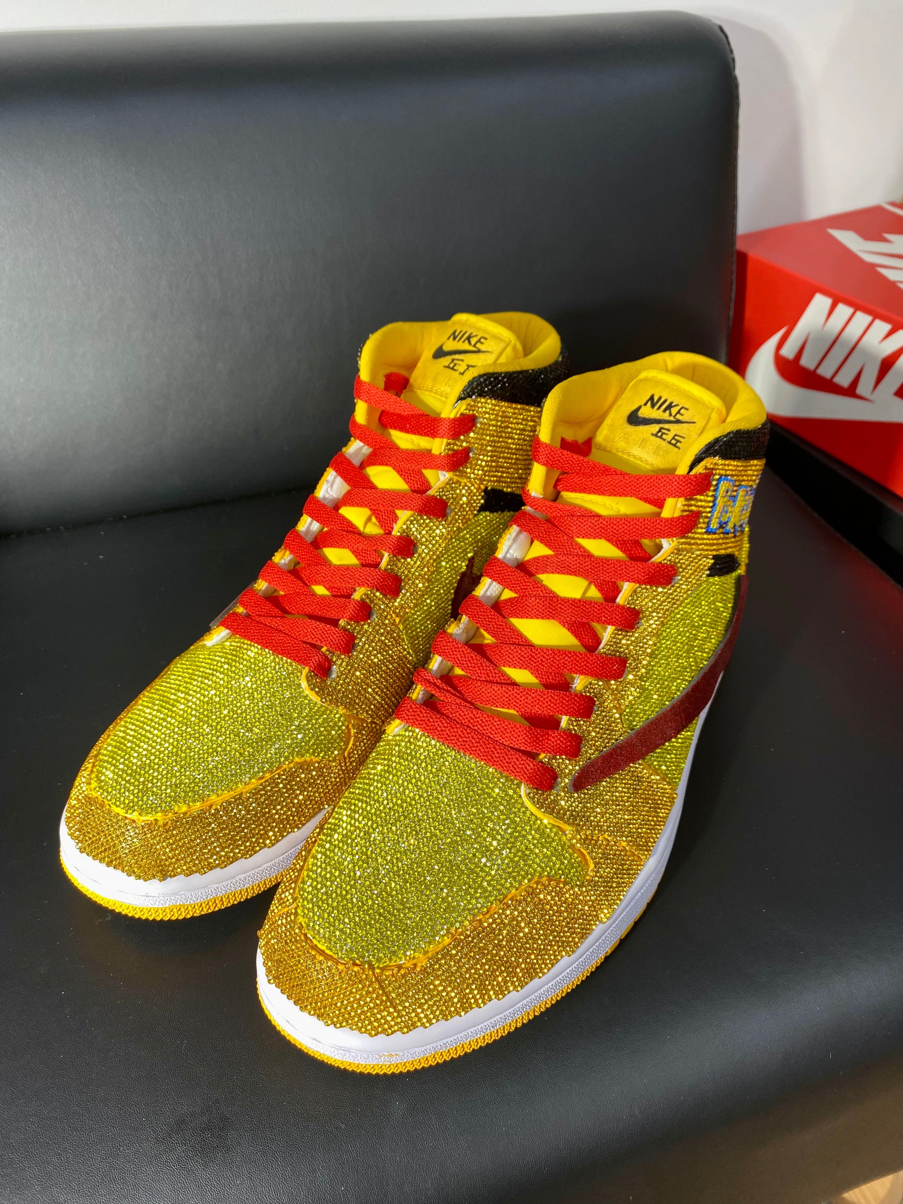 Custom Air Jordan 1 Travis Scott Yellow Pokemon Theme