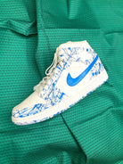 Custom Air Jordan 1 White Blue Splatter Pattern-shecustomize