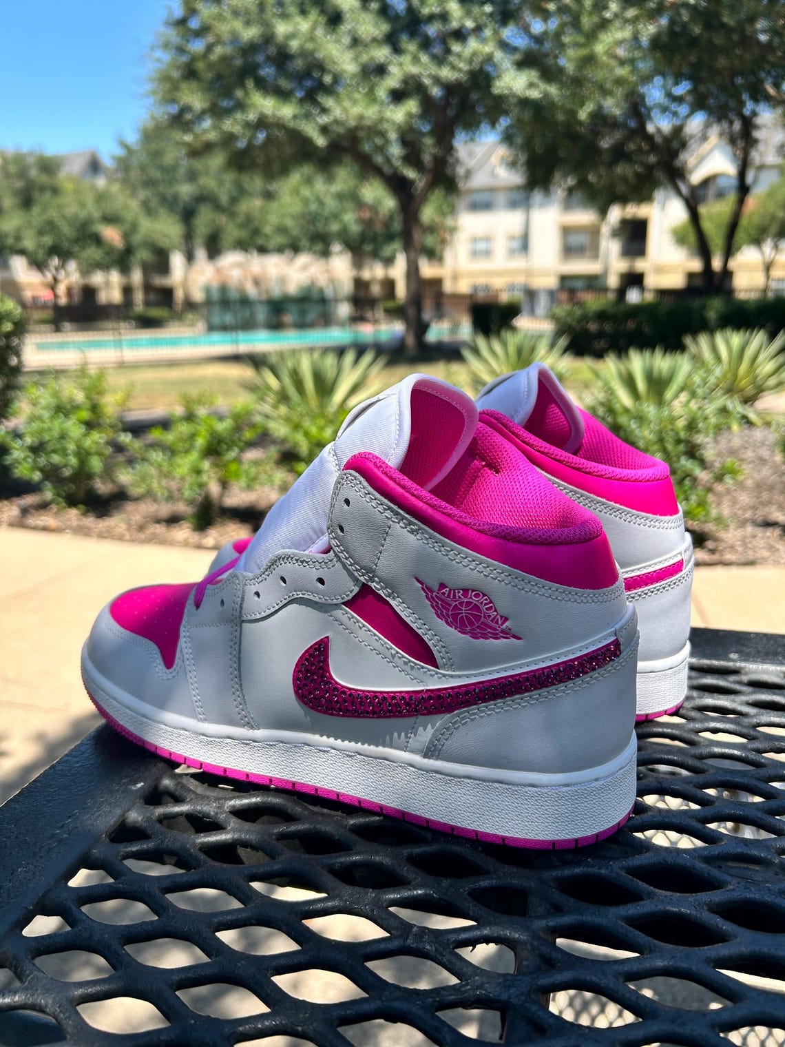 Custom Air Jordan 1 White Pink With Glittery Details