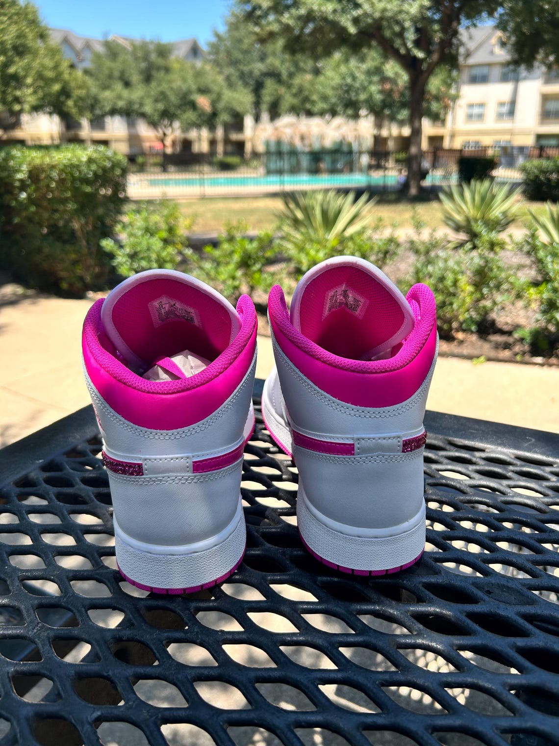 Custom Air Jordan 1 White Pink With Glittery Details