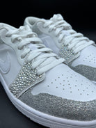 Custom Air Jordan 1 White Silver Glitter Rhinestones