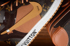 Custom Air Jordans X Travis Scott Brown Orange LV Pattern