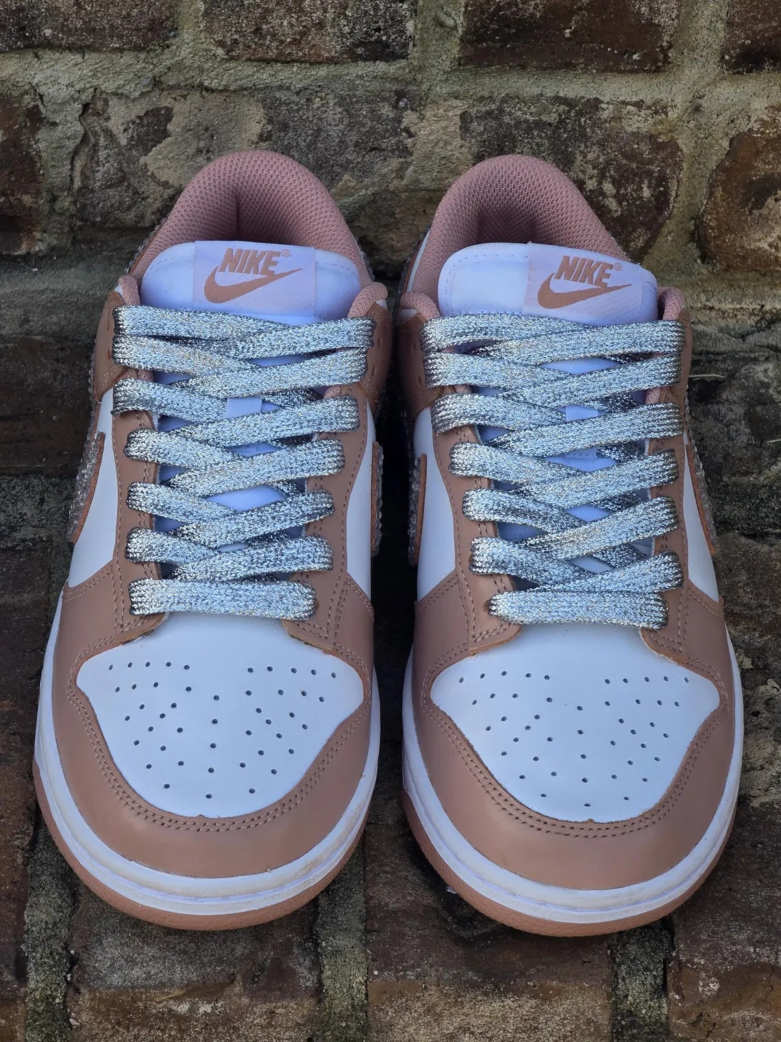 Custom Dunk Brown Sliver Rhinestone