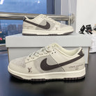 Custom Dunk Off - White Khaki With LV Logo