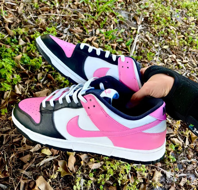 Custom Dunk Pink Black White Color
