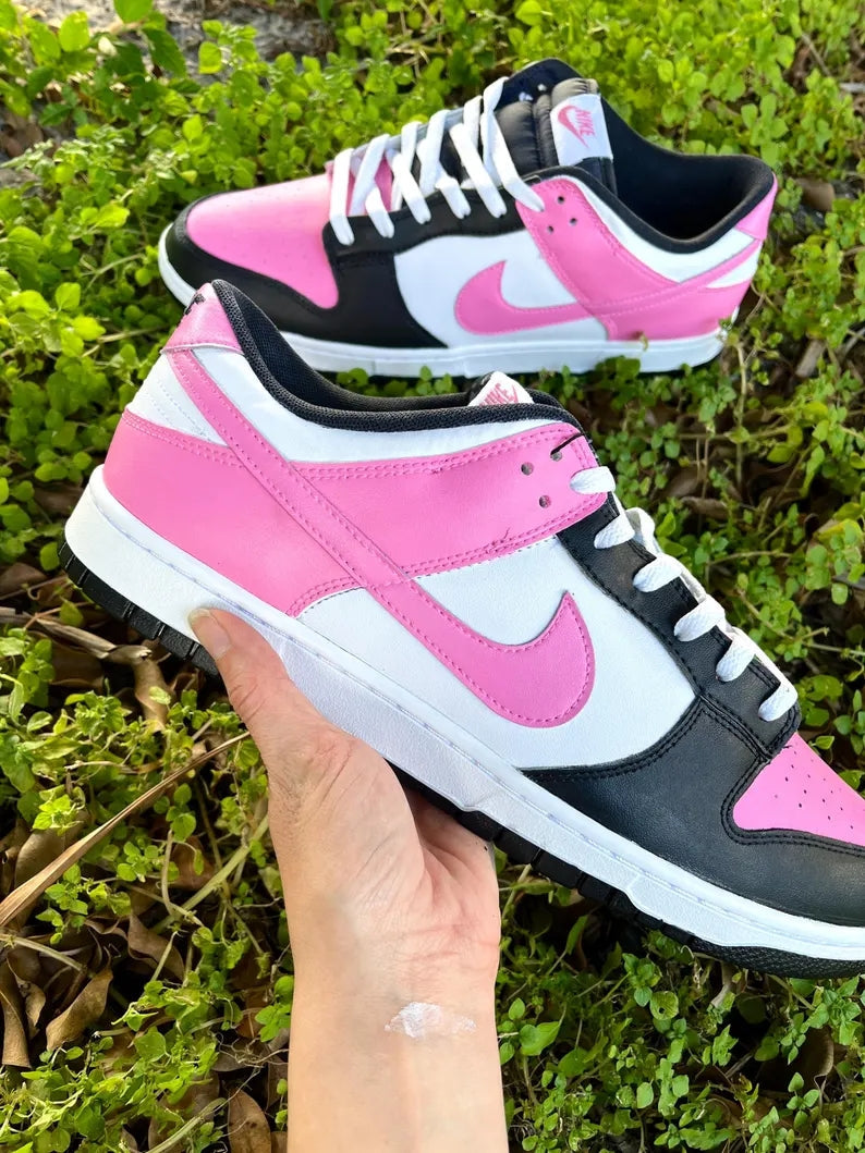 Custom Dunk Pink Black White Color