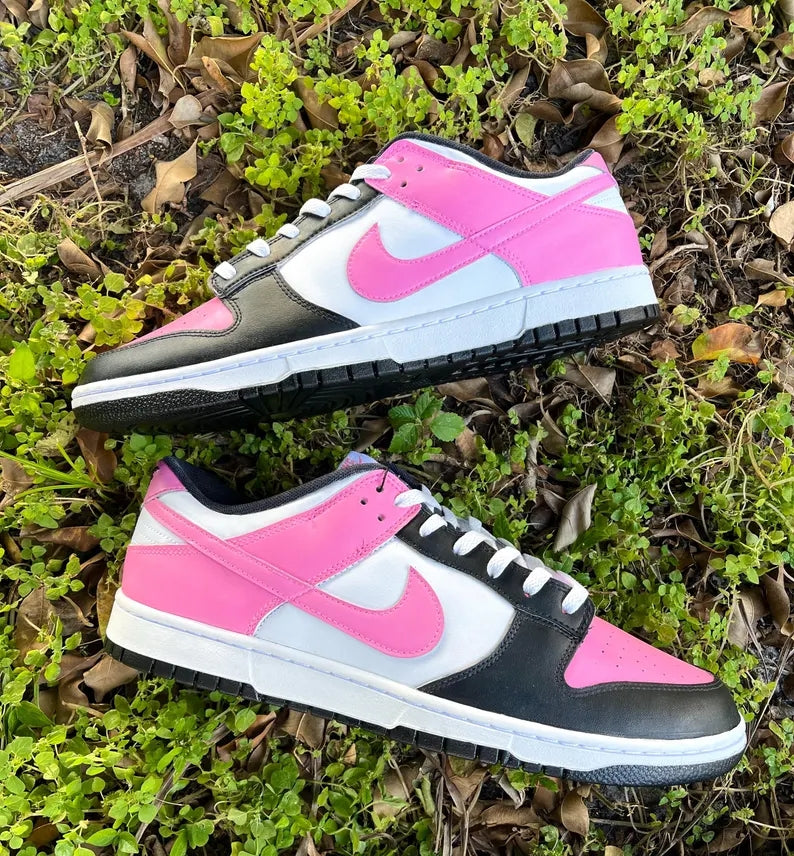 Custom Dunk Pink Black White Color