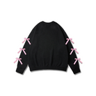 Custom Embroidery Nike Sweatshirt Black With Pink Bows
