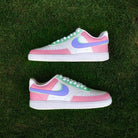 Custom Nike Court Vision Pink White Mint With Purple Swoosh-shecustomize