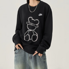 Custom Nike Sweatshirt Black Bear Pattern