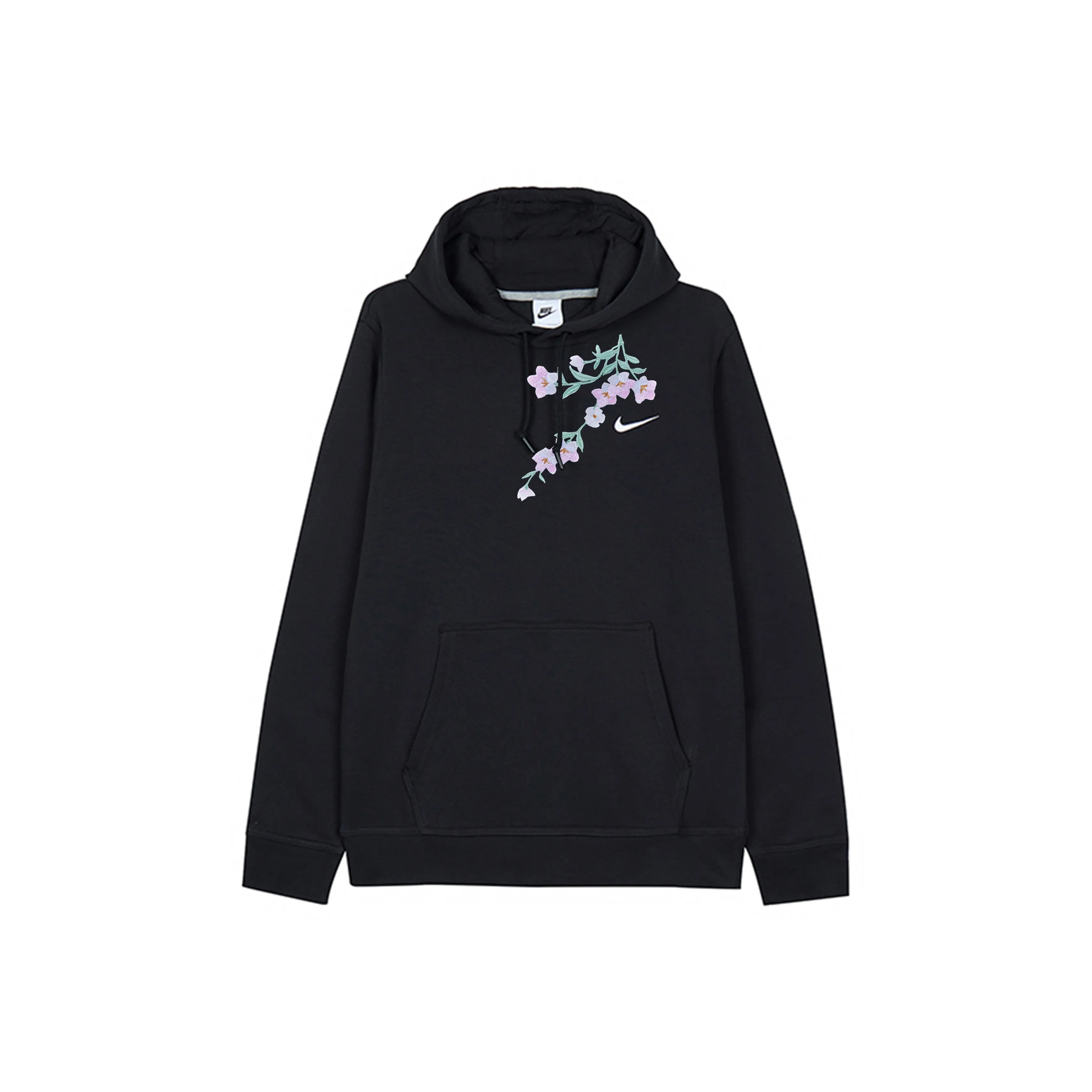 Custom Nike Sweatshirt Black Light Purple Floral Design