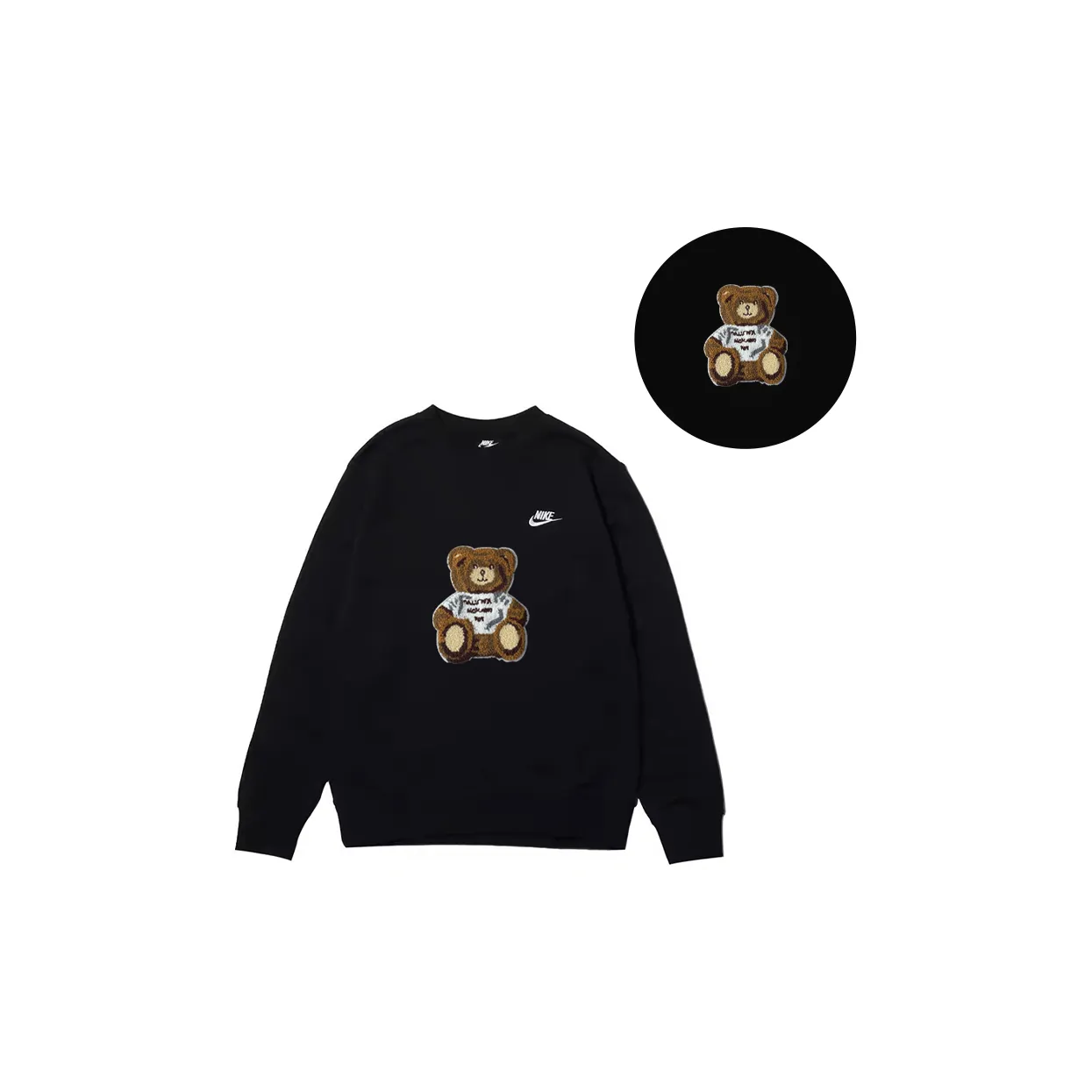 Custom Nike Sweatshirt Black Plain Back