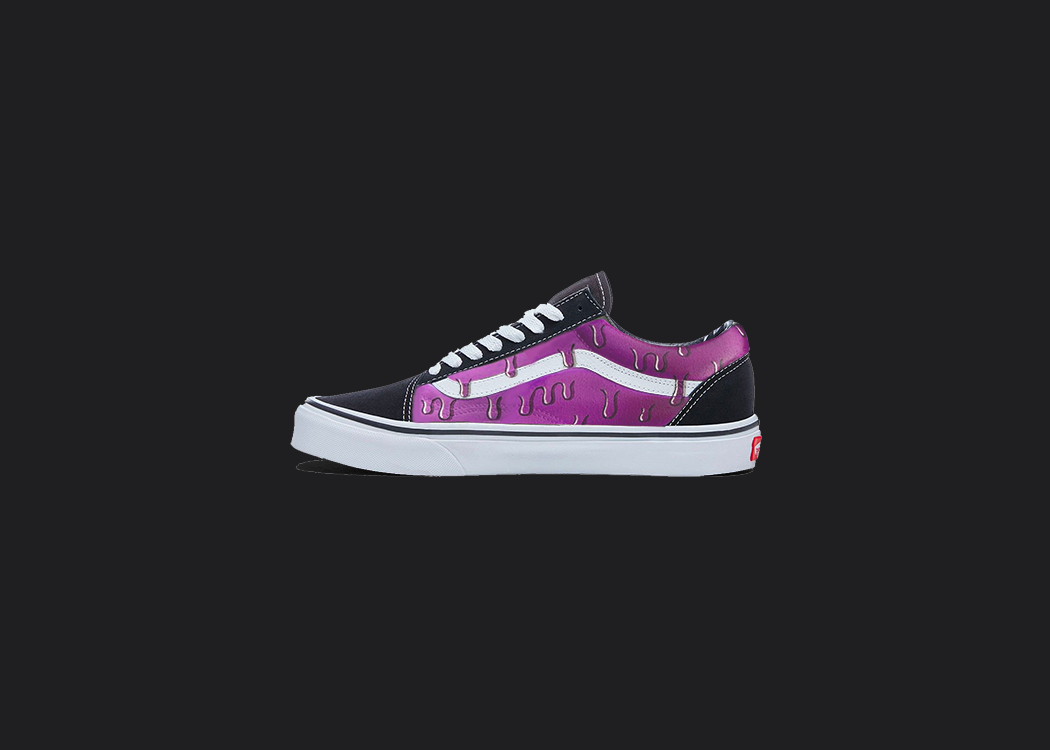 Custom Vans Black Purple Drip-shecustomize