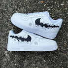 Dark Black Grunge Scratch Pattern Design Custom Air Force 1-shecustomize