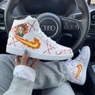 Demon Slayer Kimetsu no Yaiba Red Orange Flame Anime Character Custom Air Jordan 1-shecustomize