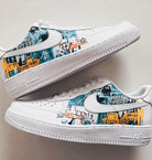 Edgy Blue Yellow Graffiti Print Custom Air Force 1-shecustomize