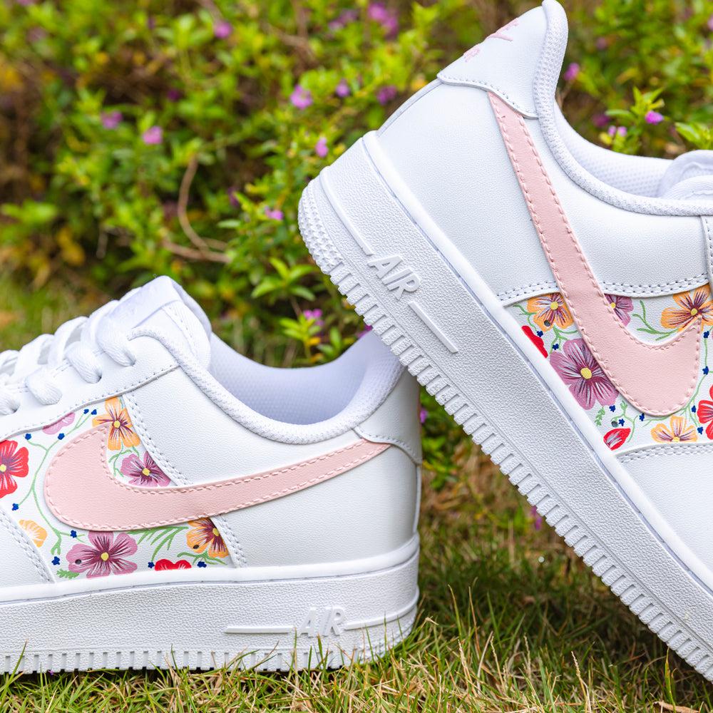 Flowers Air Force 1s Custom Shoes Sneakers-shecustomize