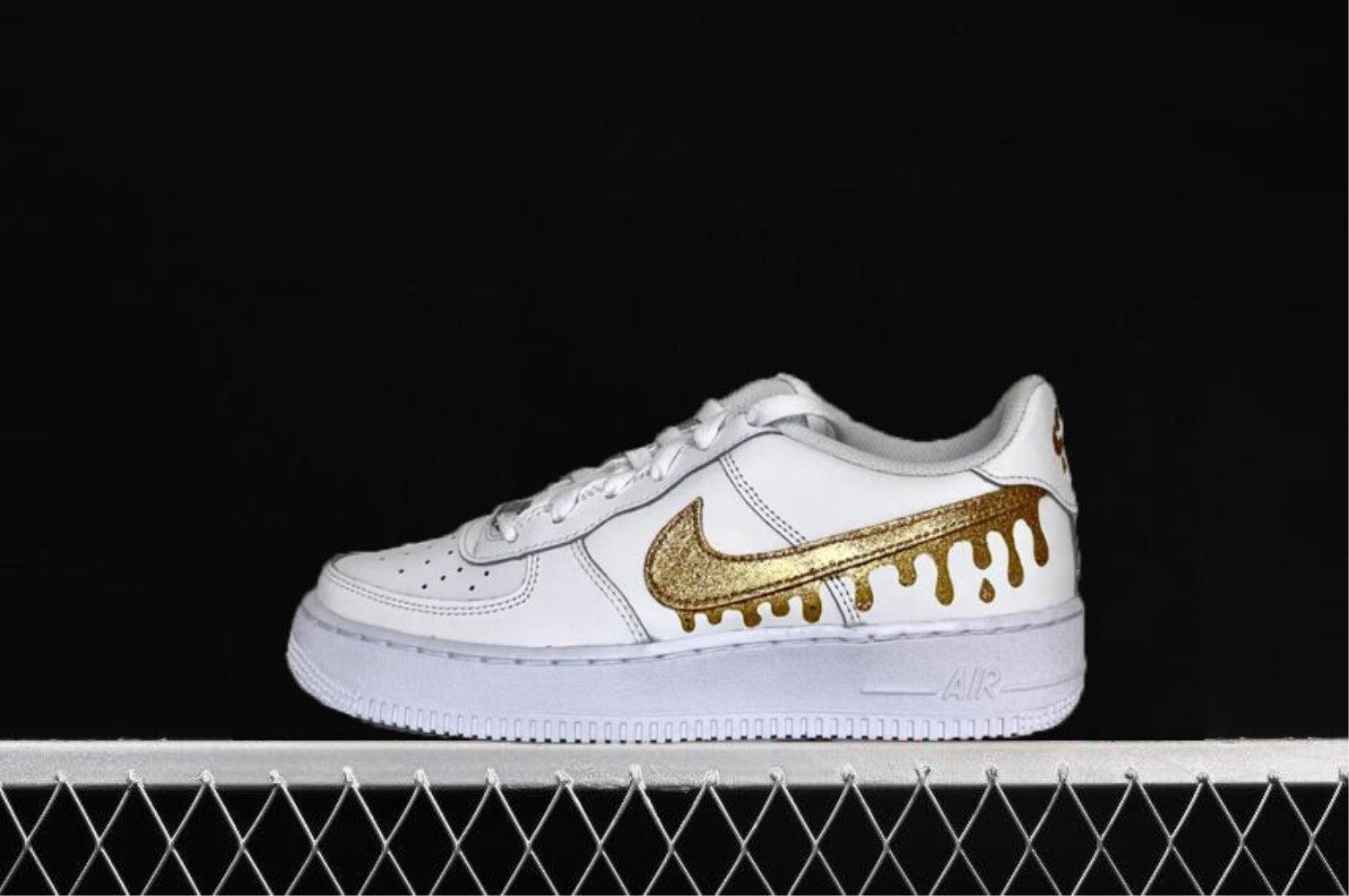 Gold Drip Custom Air Force 1-shecustomize
