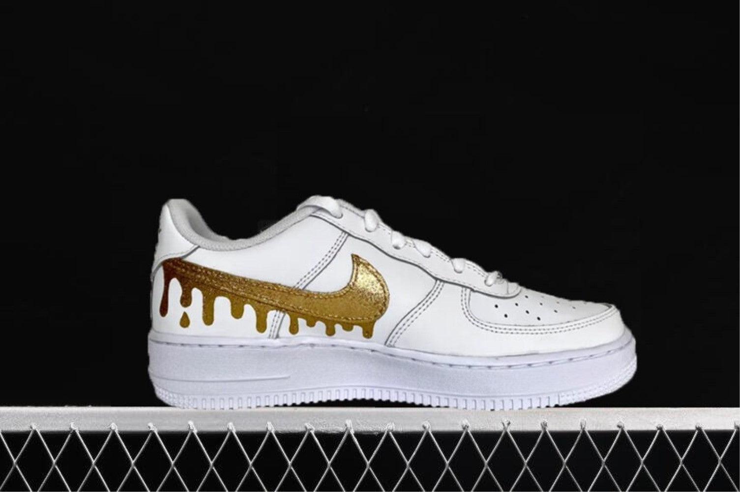 Gold Drip Custom Air Force 1-shecustomize