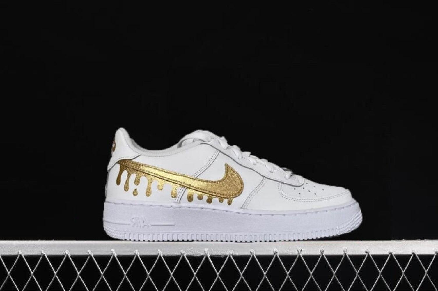 Gold Drip Custom Air Force 1-shecustomize