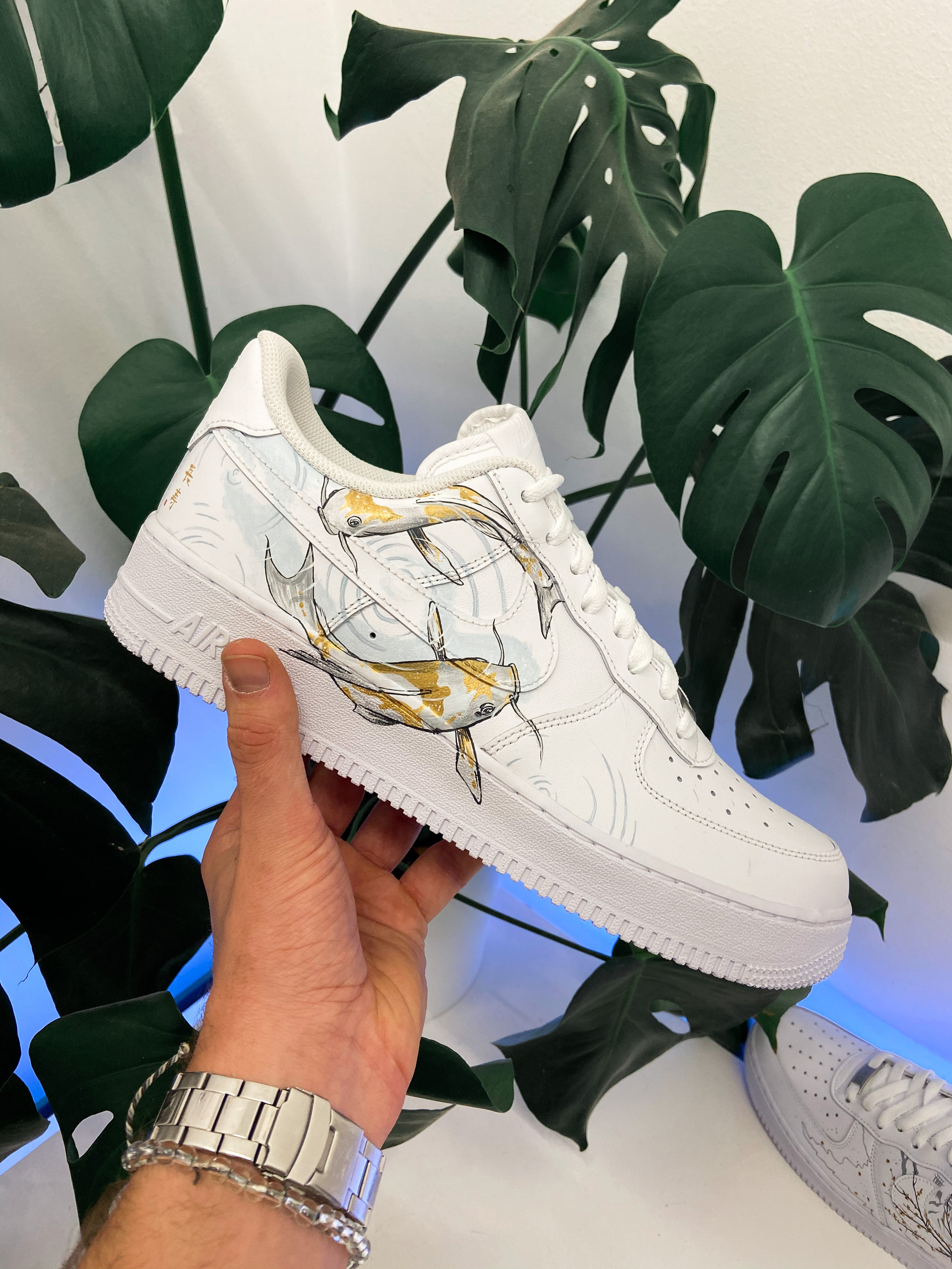 Gold Koi Pattern Custom Air Force 1-shecustomize